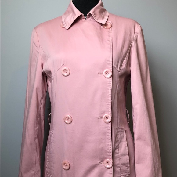 MaxMara Double Breasted Trench Coat Pink Small - Picture 3 of 8